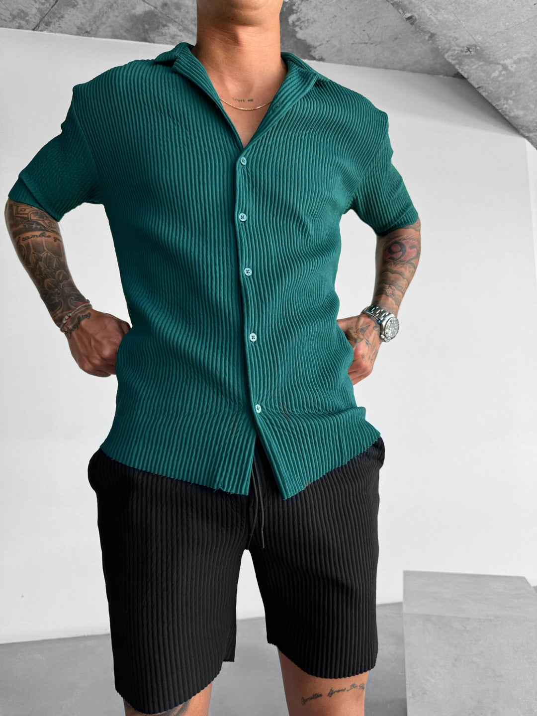 Oversize Ribbed Shirt - Las Deszczowy