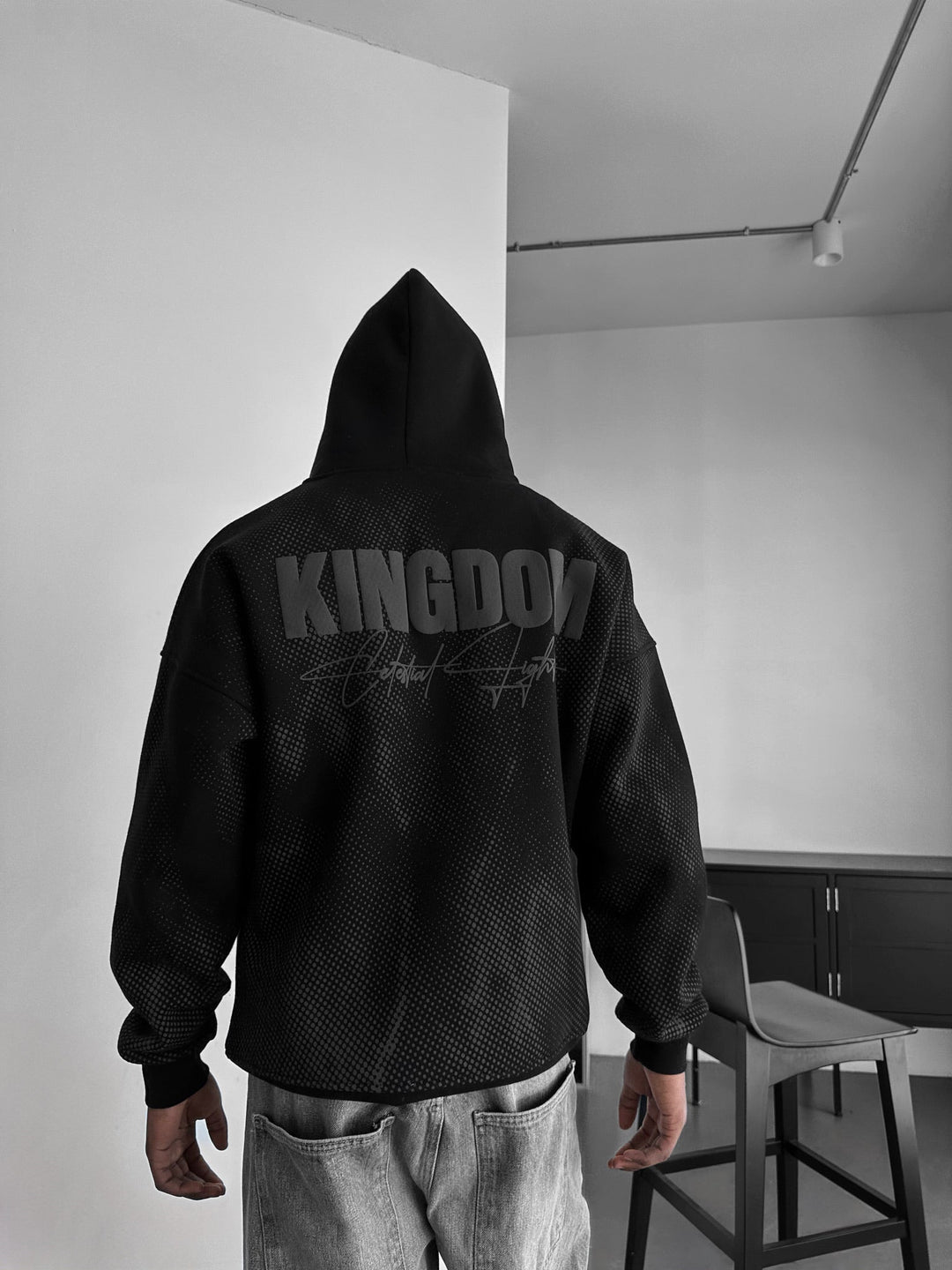Hoodie Oversize Kingdom - Czarny i Antracytowy