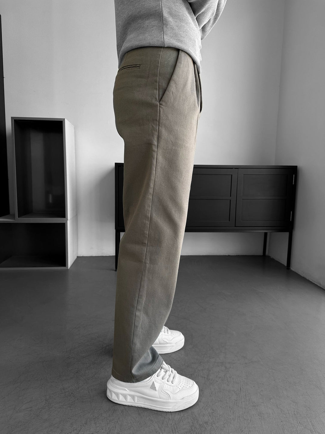 Luźne Spodnie Casual - Khaki