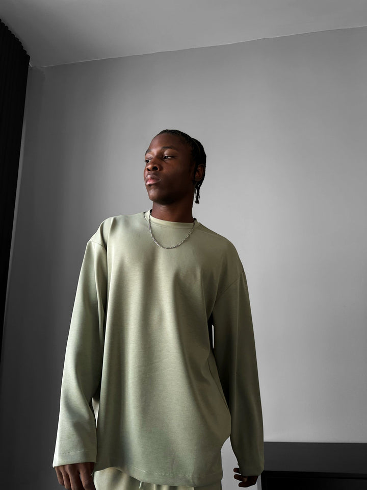 Oversize Modal Sweatshirt - Miętowy Zielony