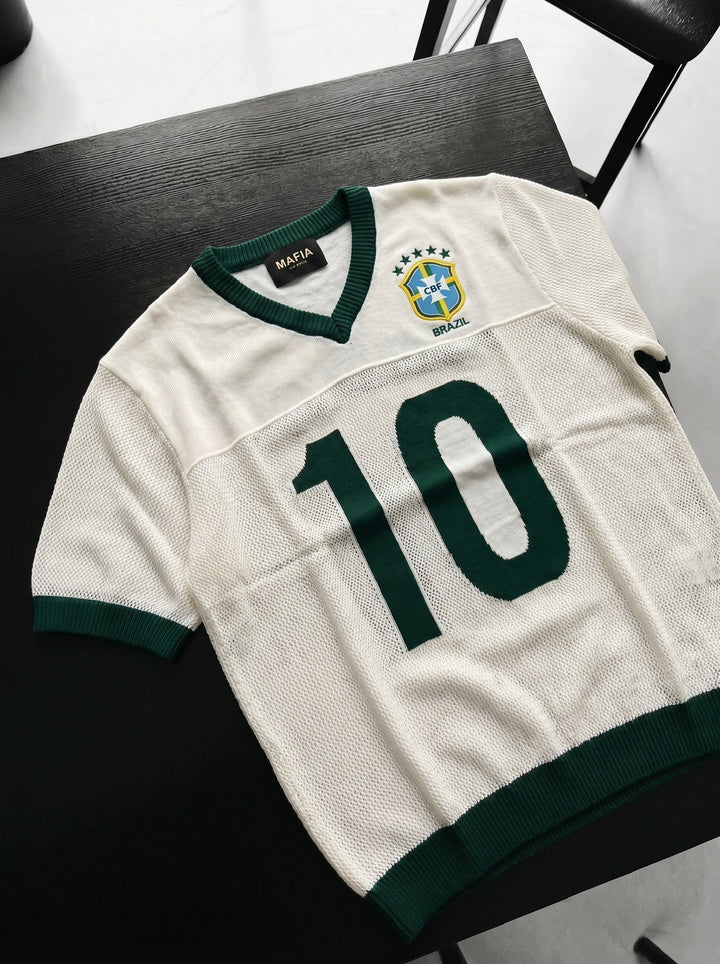 Oversize Brazil Knit T-shirt - Biały