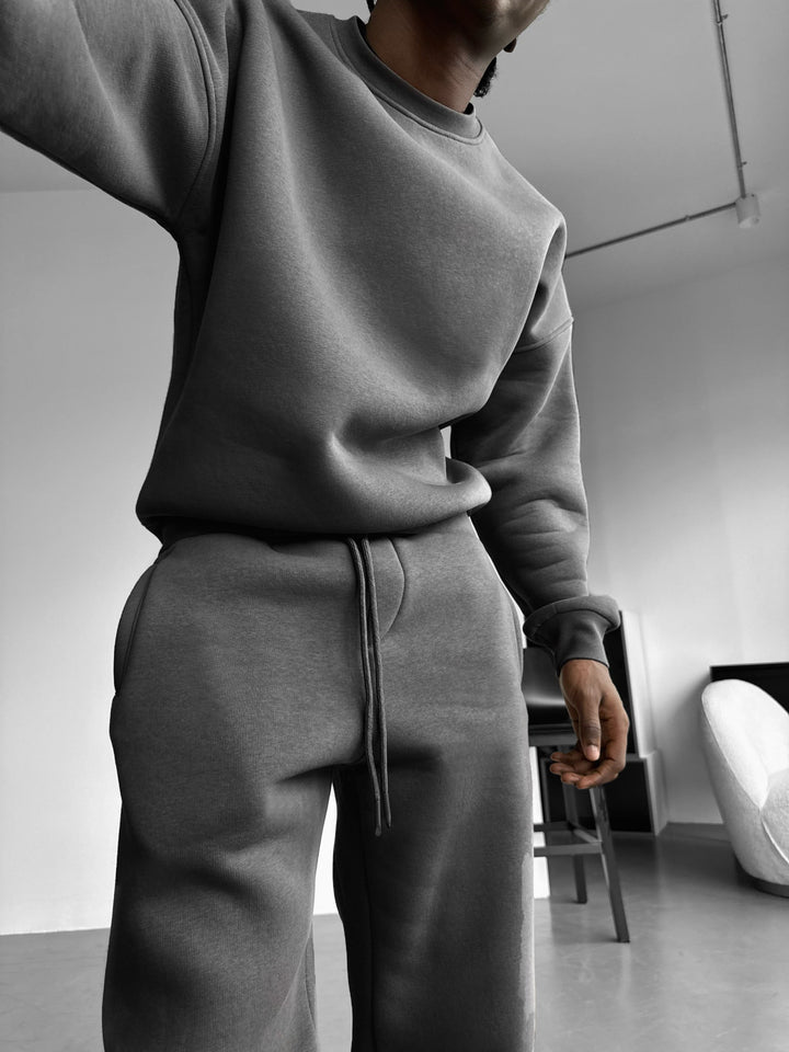 Oversize Basic Sweater - Antracyt
