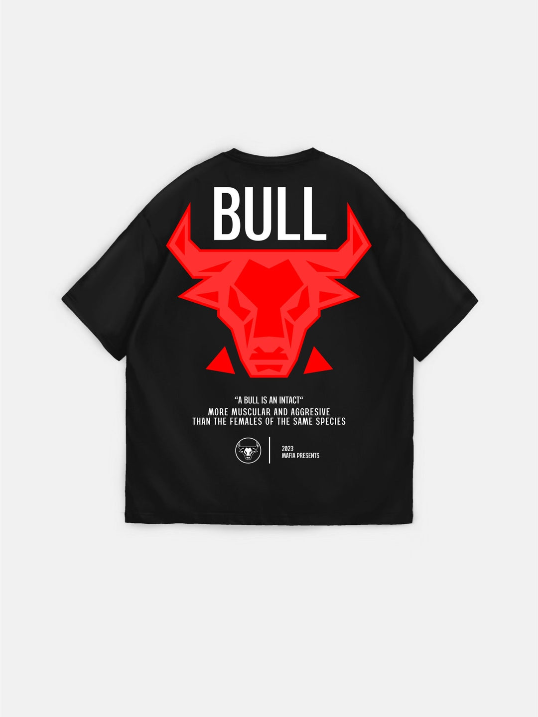 Koszulka Oversize Bull - Czarna i Czerwona