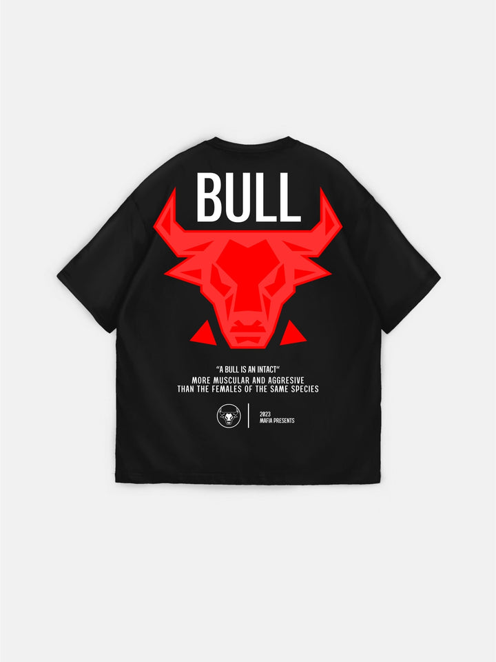 Koszulka Oversize Bull - Czarna i Czerwona