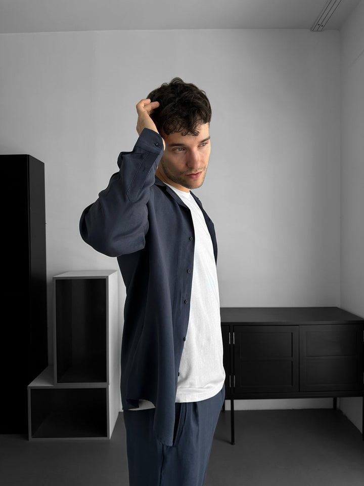 Koszula Regular Fit - Granatowa