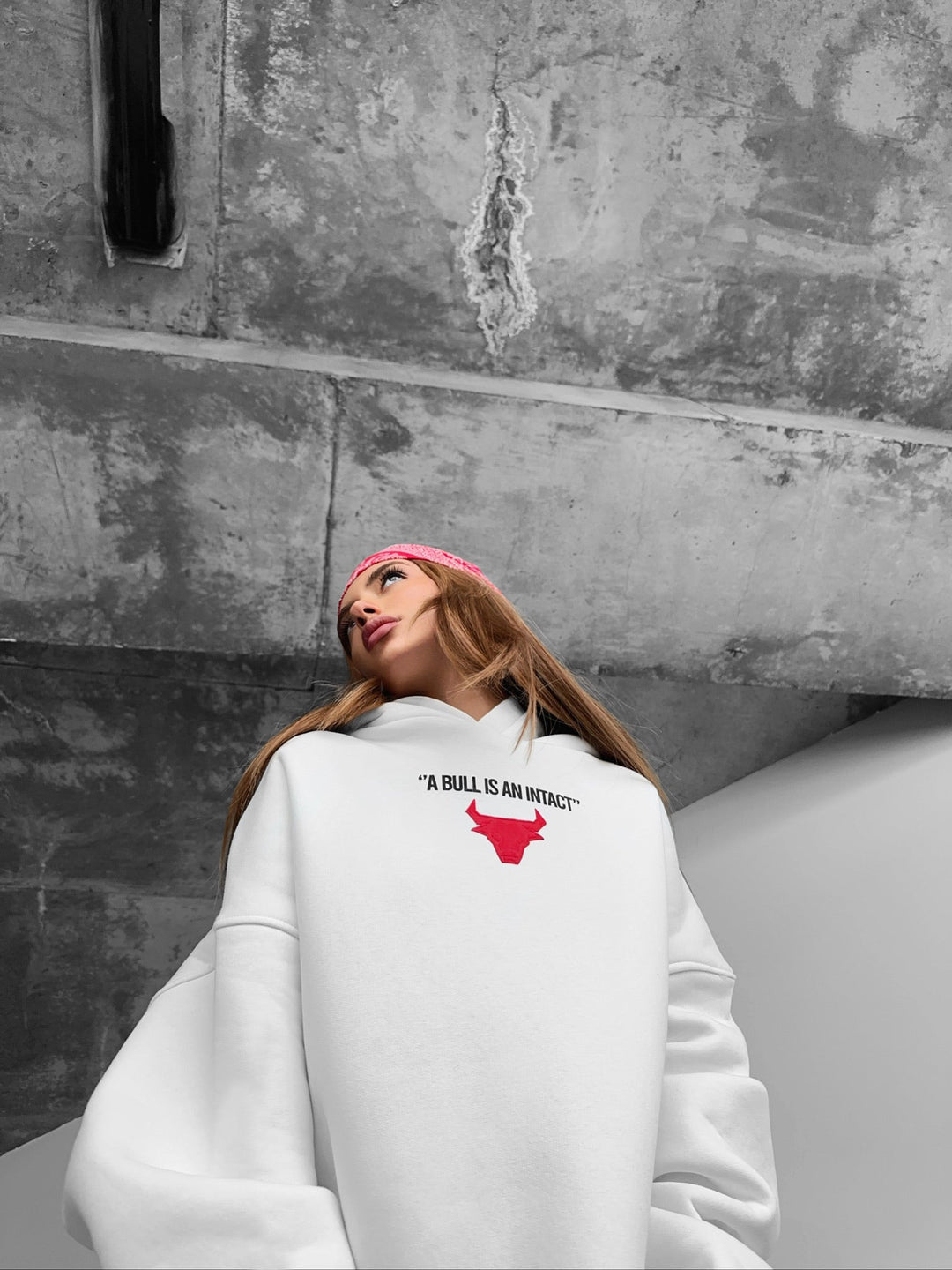 Oversize Bluza z Kapturem - Off White