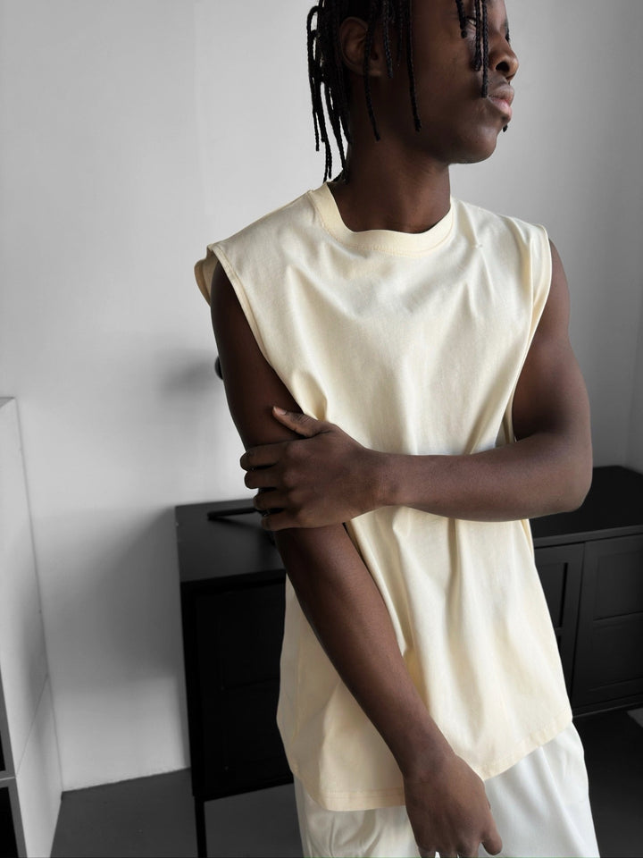 Oversize Basic Tanktop - Antyczna Biała