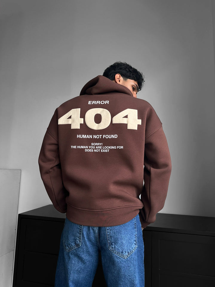 Oversize 404 Hoodie - Brązowy