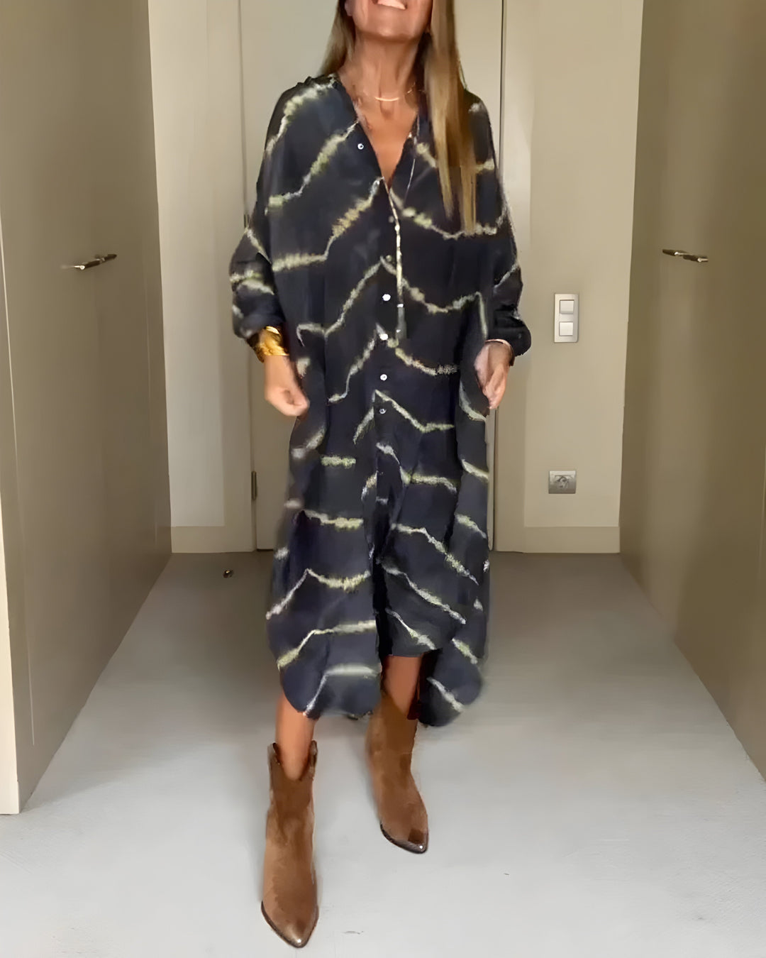 Klasyczny boho dekolt V sukienka