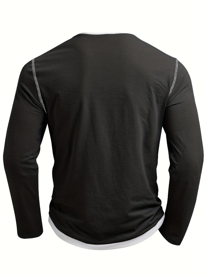 Elegancki Notch-Neck koszula henley