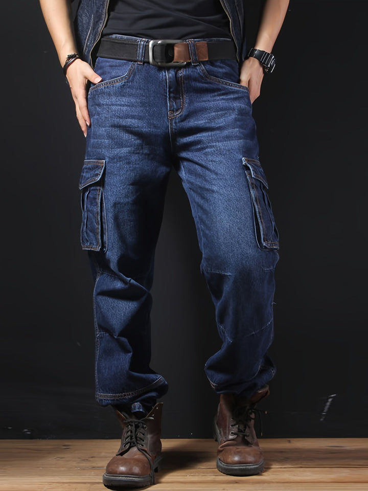 Solidny Multi-Pocket spodnie cargo