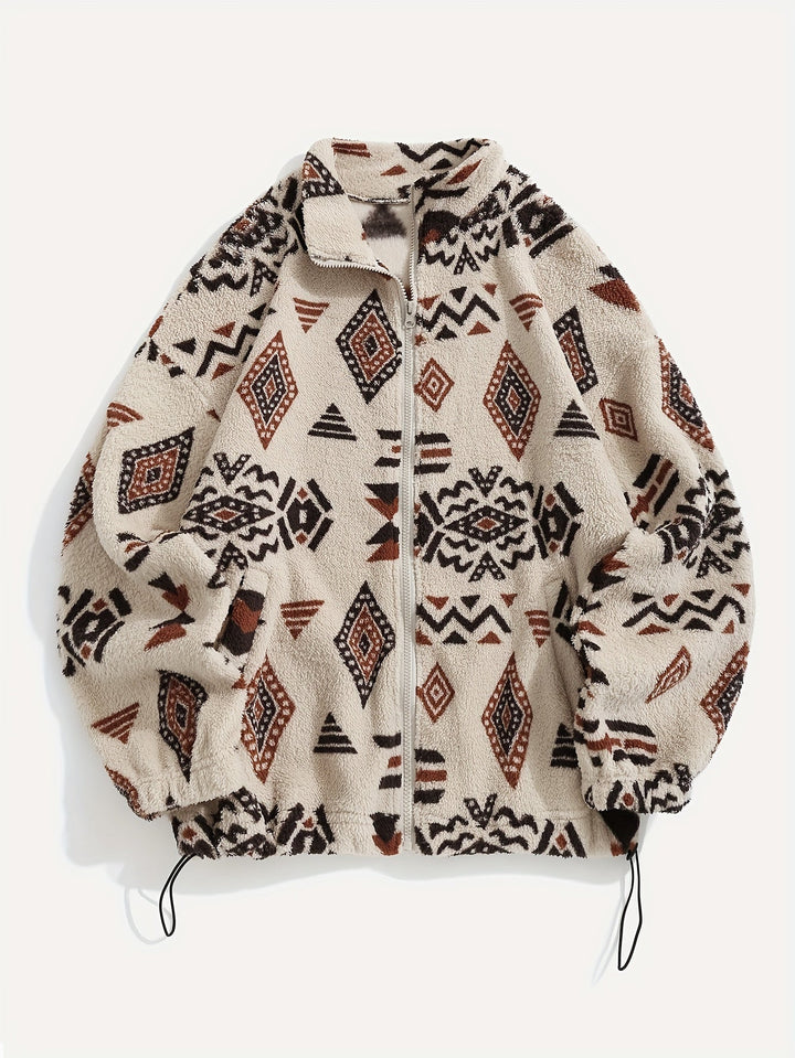 Wzorzysty Zip-Up kurtka