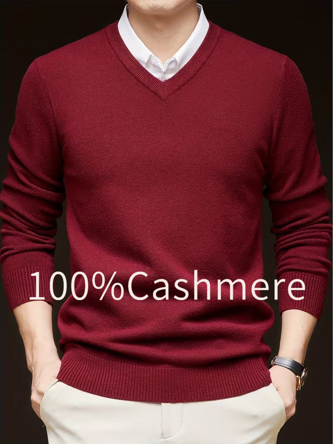 Elegancki sweter z dekoltem V