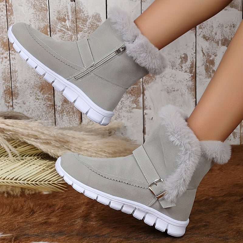 Przytulny pluszowy-obszyty buty zimowe