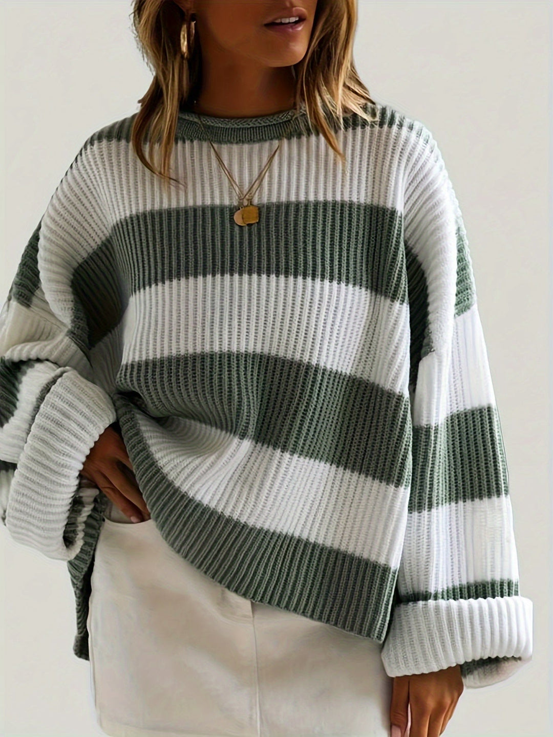 Swobodny Colorblock sweter