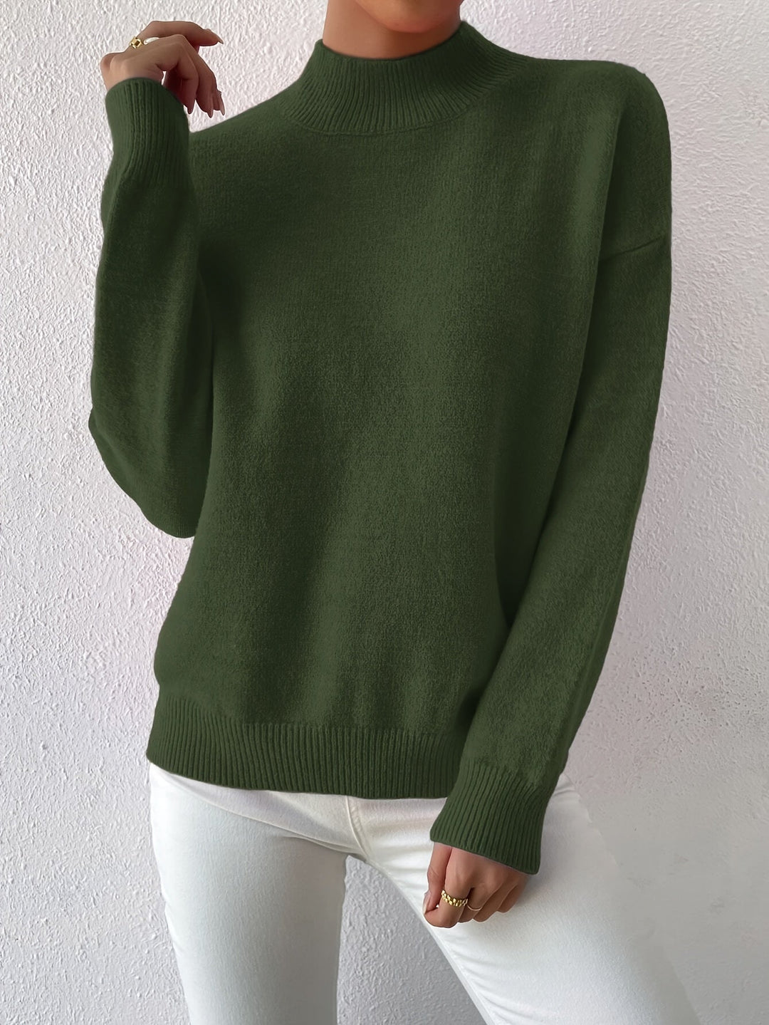 Elegancki imitacja szyja sweter