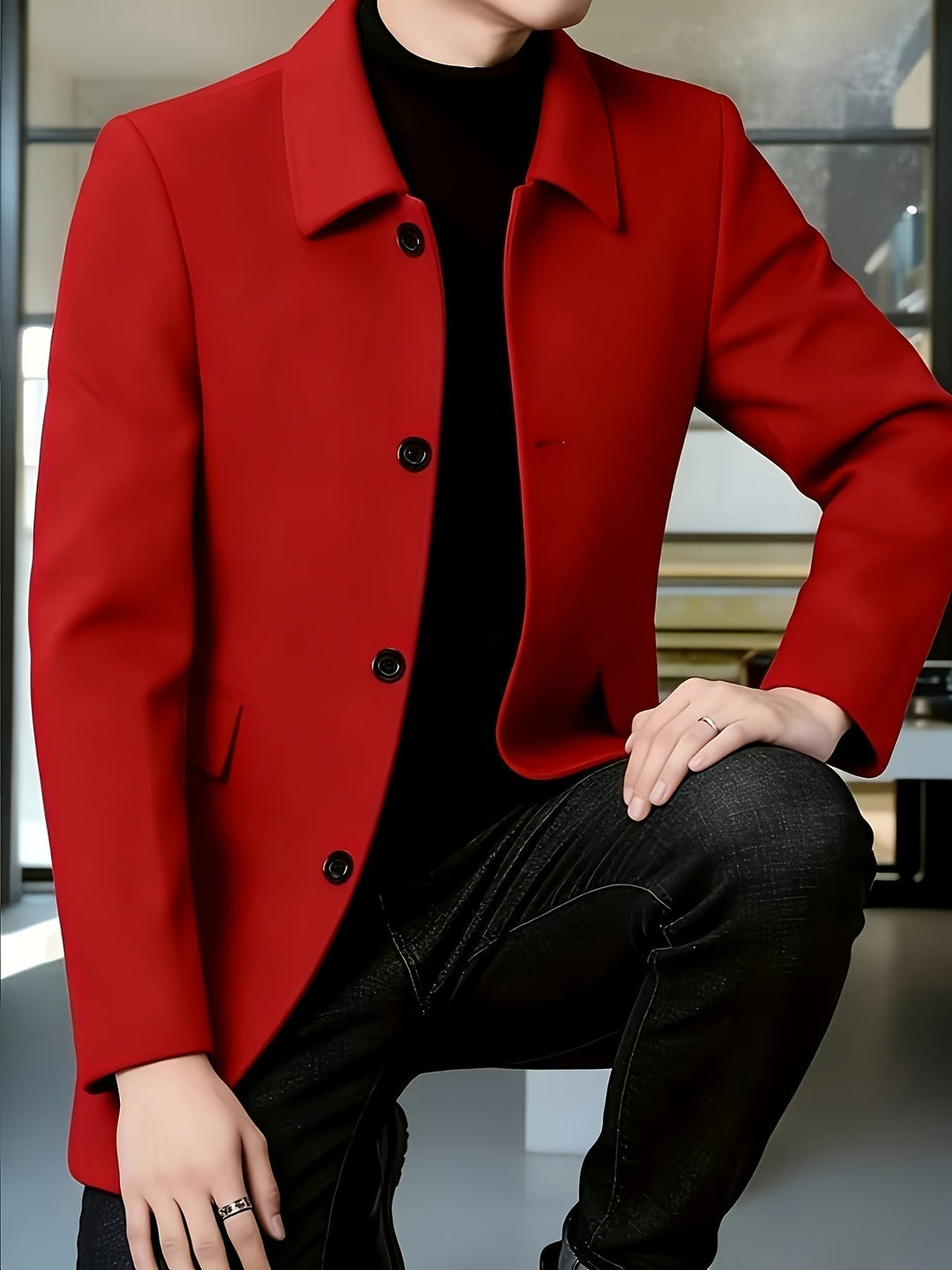 Elegancki Single-Breasted Overcoat