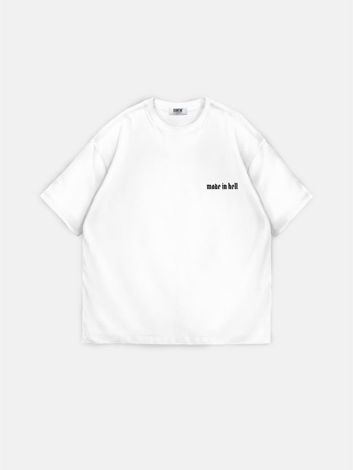 T-shirt Oversize Made in Hell - Ecru
