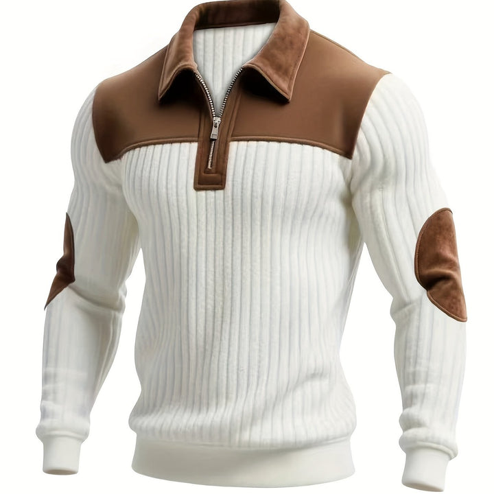 Two-Tone zamek 1/4 sweter