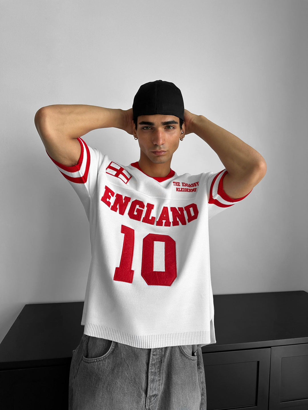 Oversize Angielski T-shirt - Biały