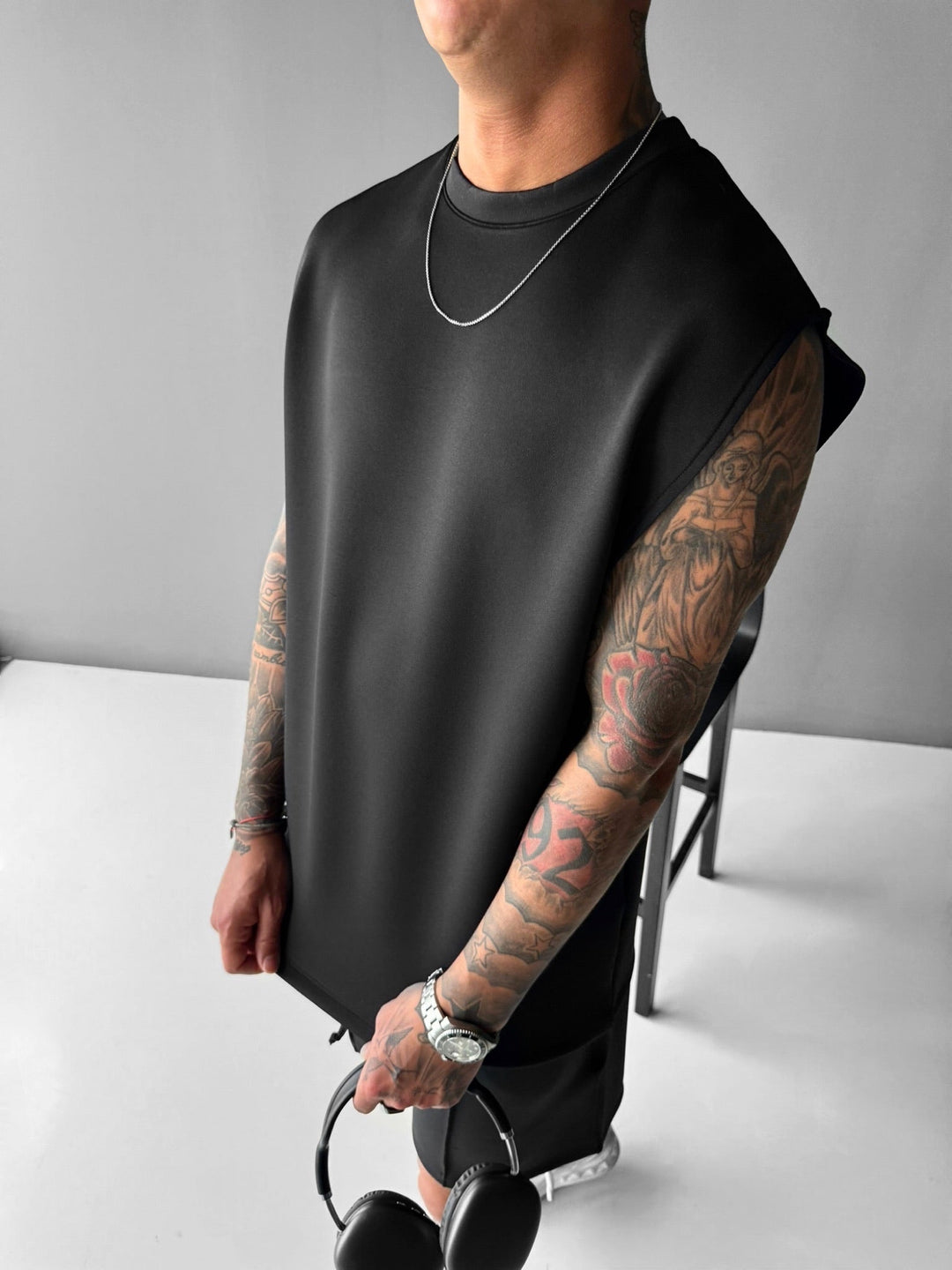 Oversize Tanktop dla Nurków - Czarny