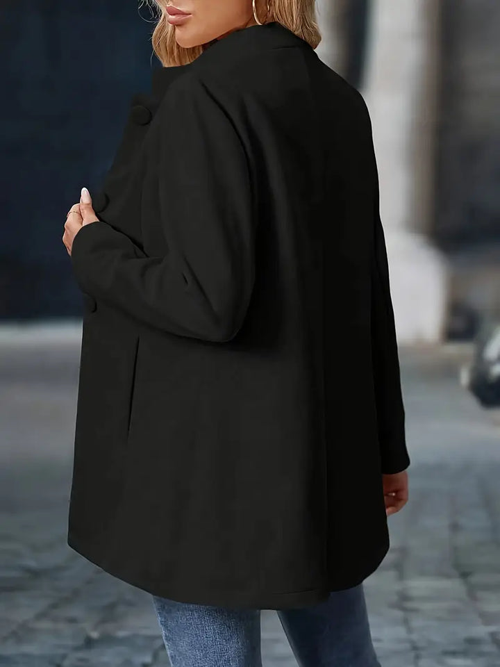 Elegancki stójka guzik płaszcz