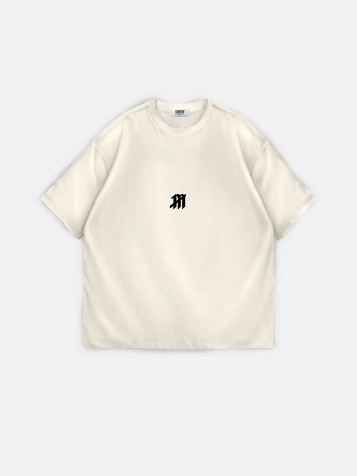 T-shirt Oversize z Myszką - Beżowy