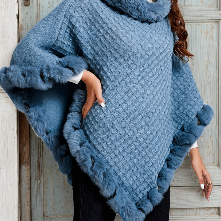 Przytulny Fur-Trim Poncho