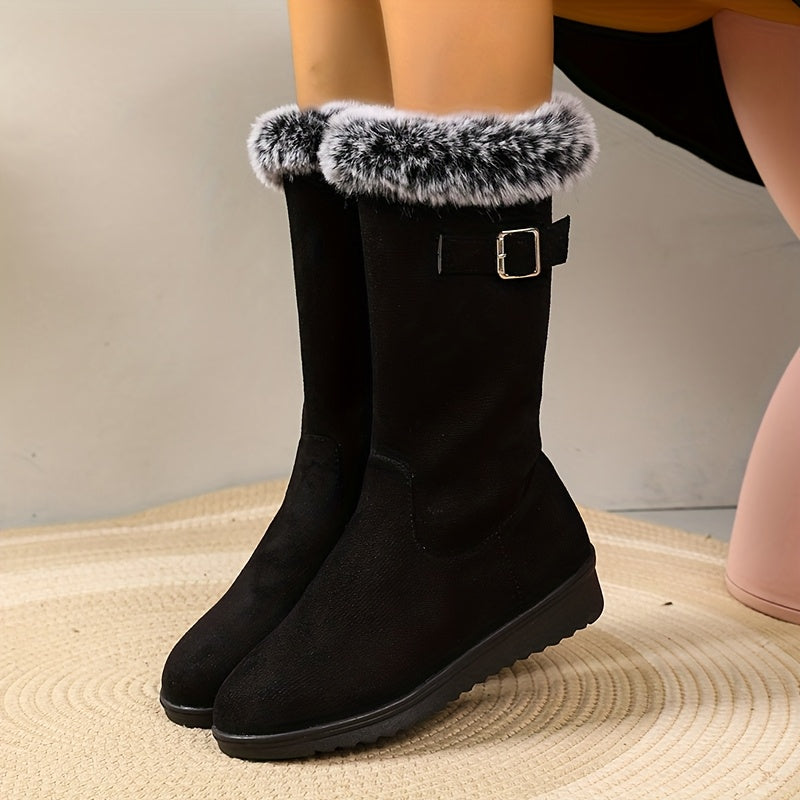 Przytulny obszyty futerkiem buty zimowe