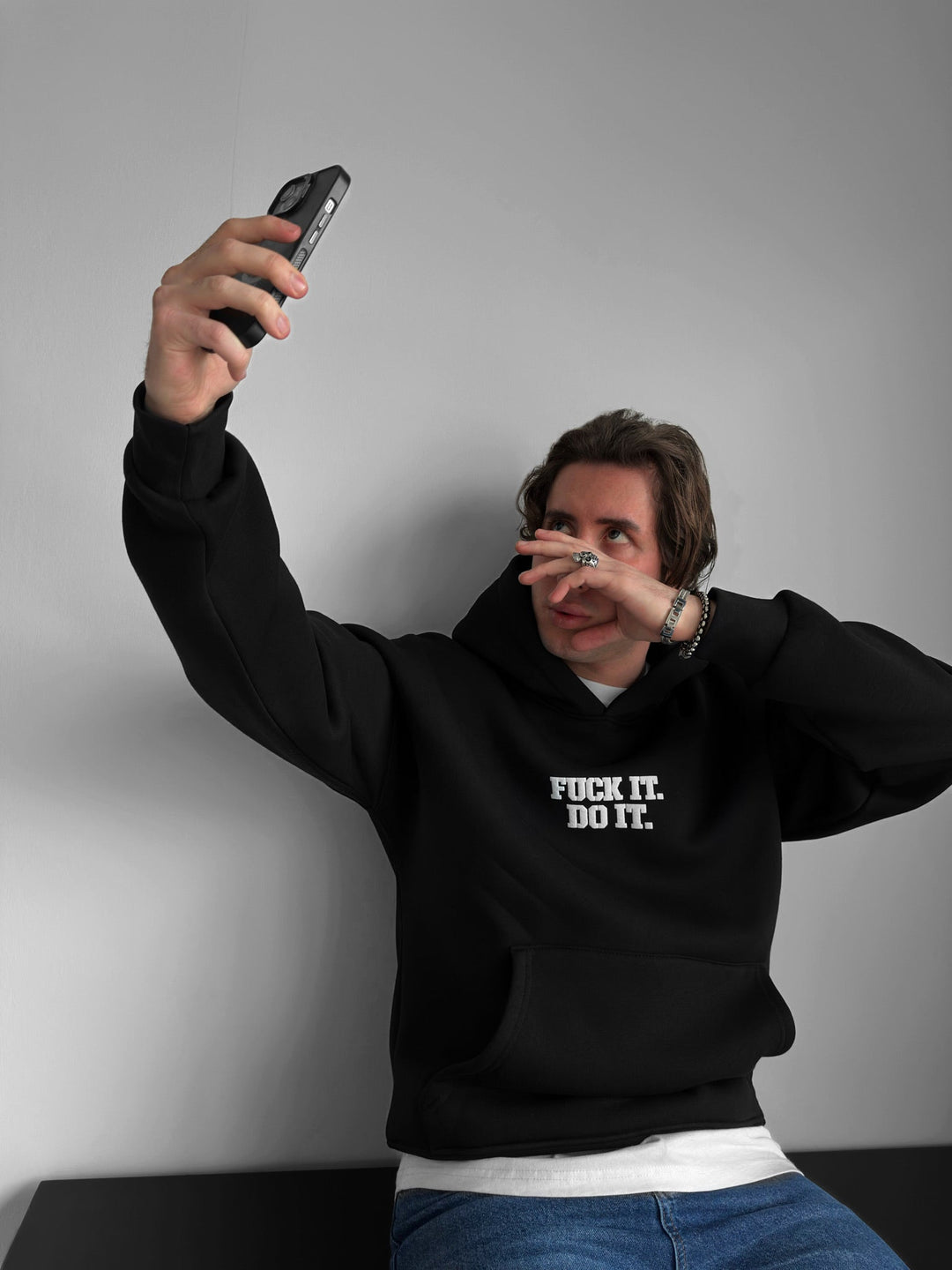 Oversize Do It Hoodie - Czarny
