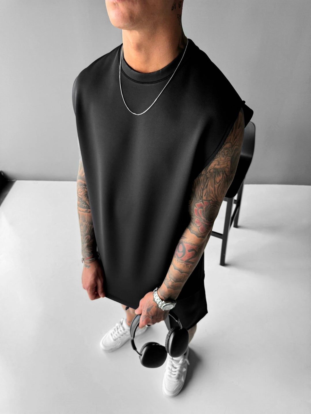 Oversize Tanktop dla Nurków - Czarny