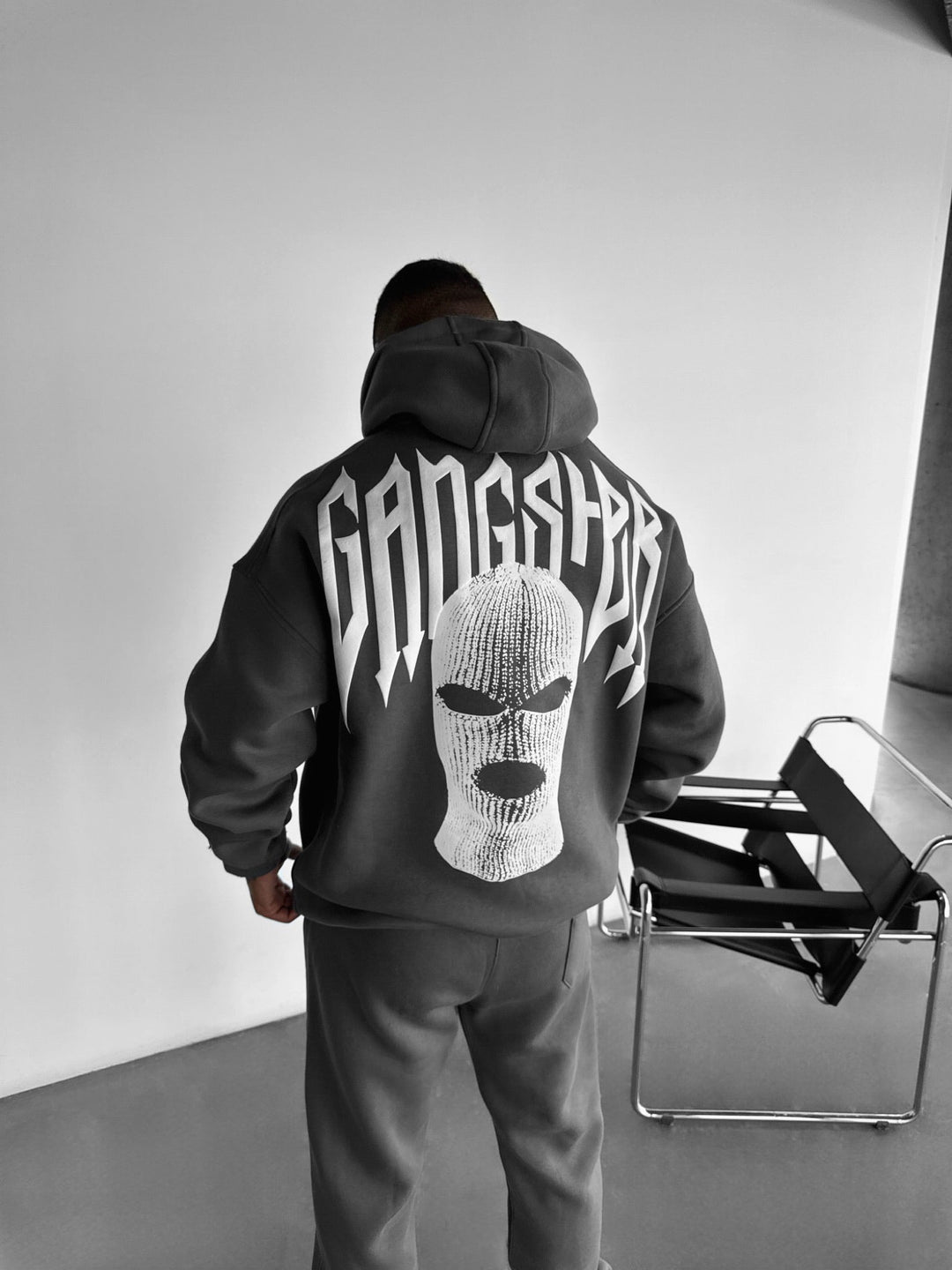 Oversize Gangster Hoodie - Antracyt