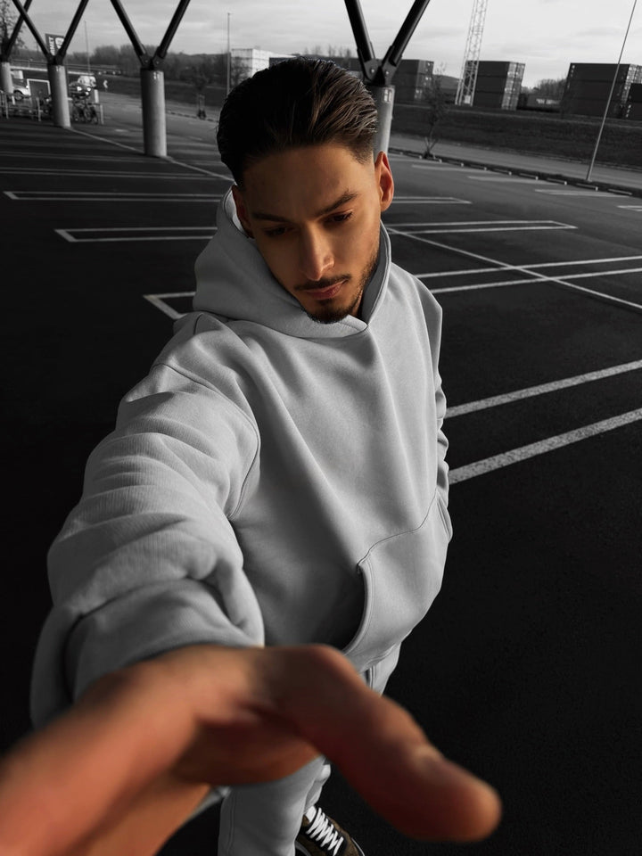Oversize Basic Hoodie - Szary