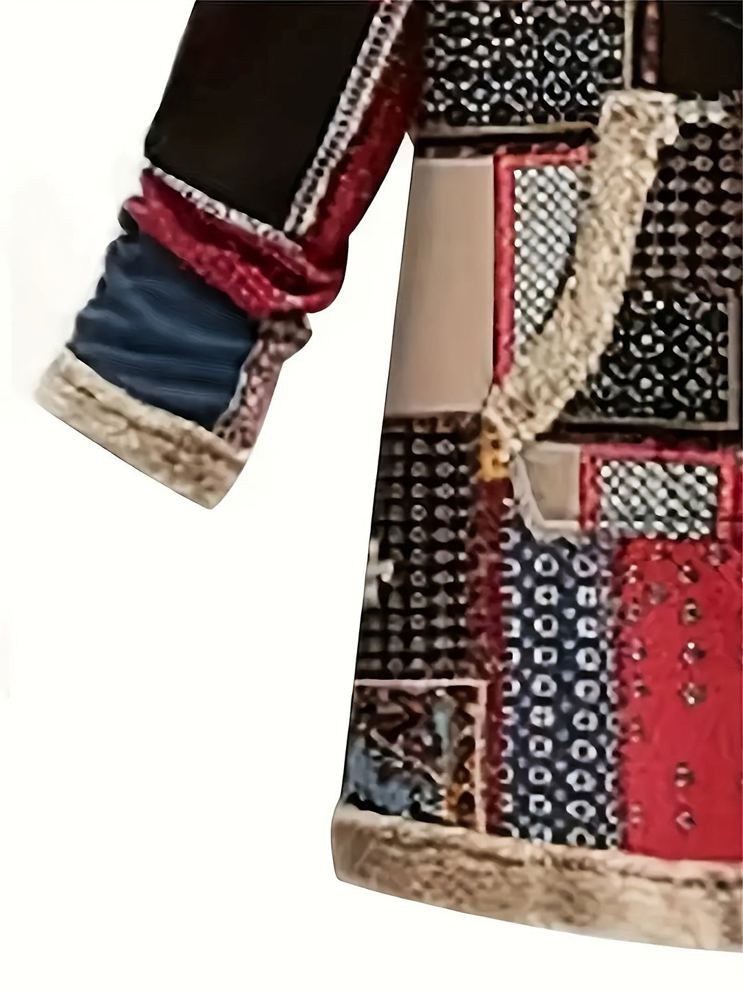 Patchwork z kapturem kurtka