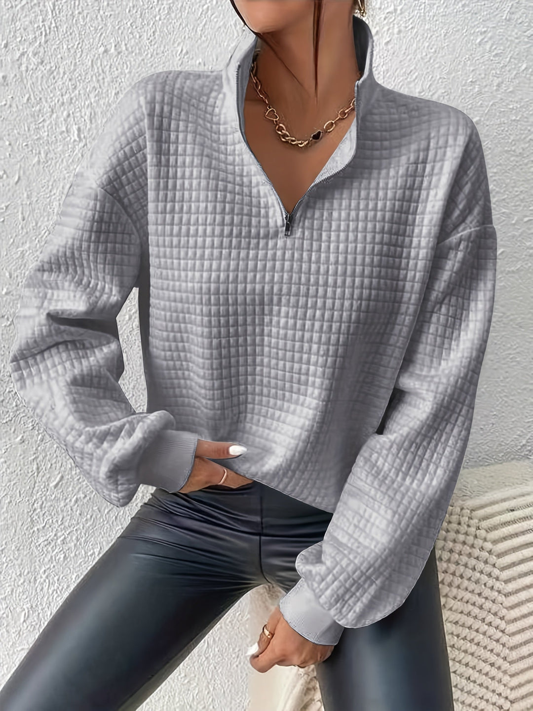 Swobodny zamek 1/4 sweter