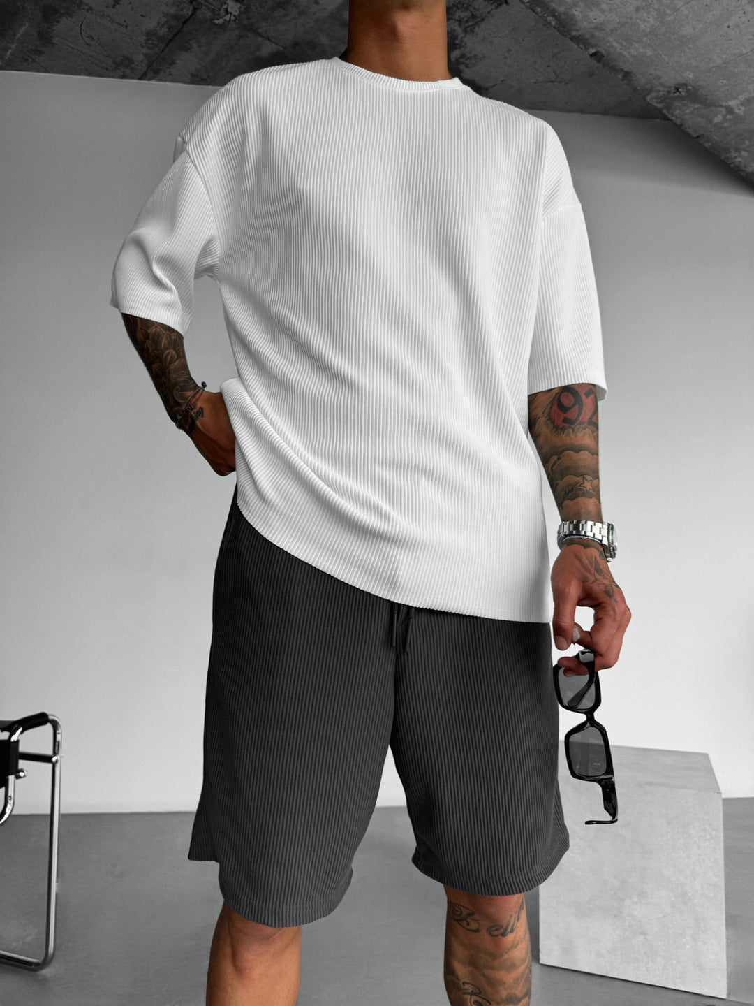 Oversize Cord Tee - Biały