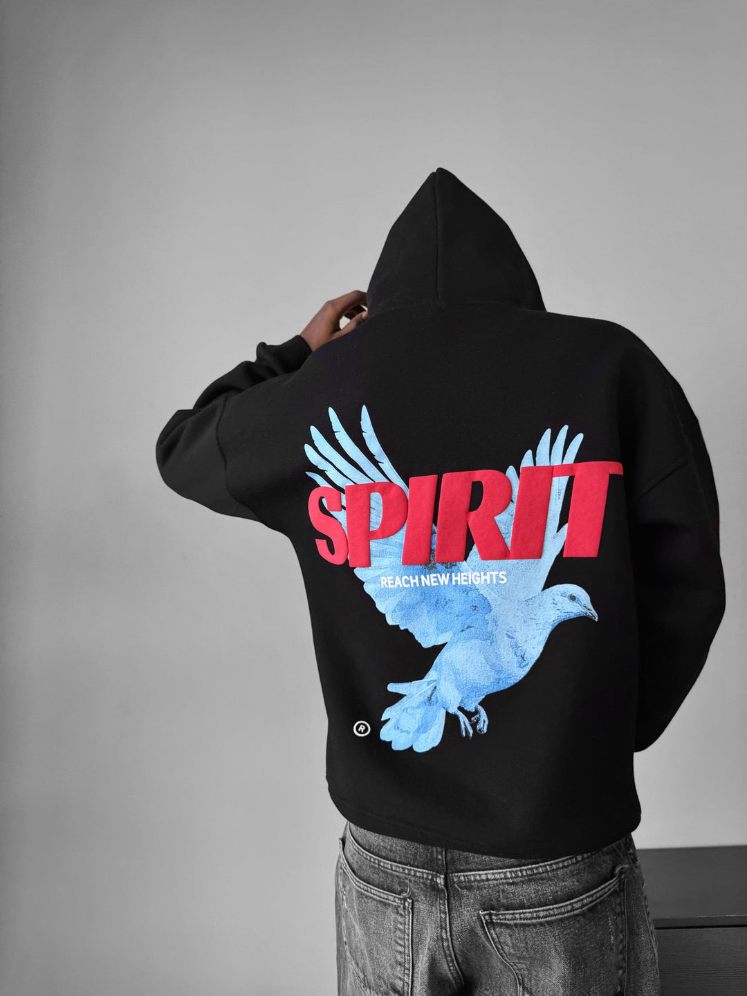 Oversize Spirit Hoodie - Czarny