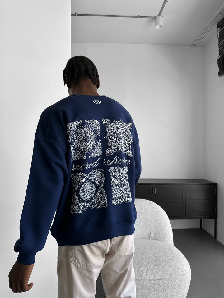 Sweter Oversize Sacred Rebellion - Granatowy
