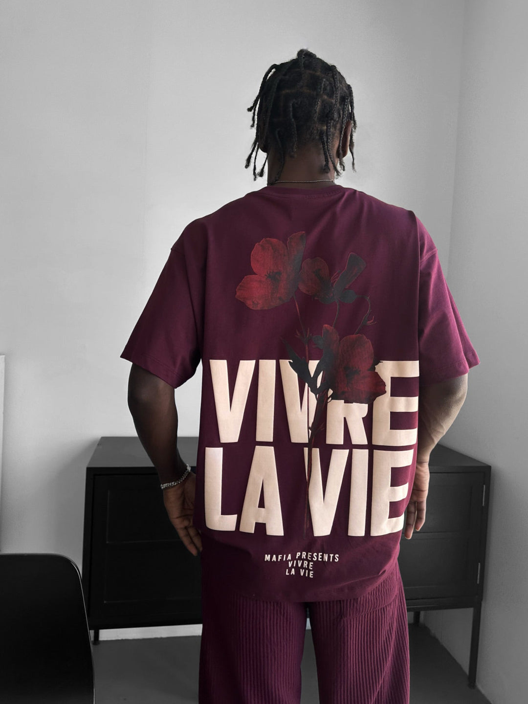 T-shirt Oversize Vivre la Vie - Bordeaux
