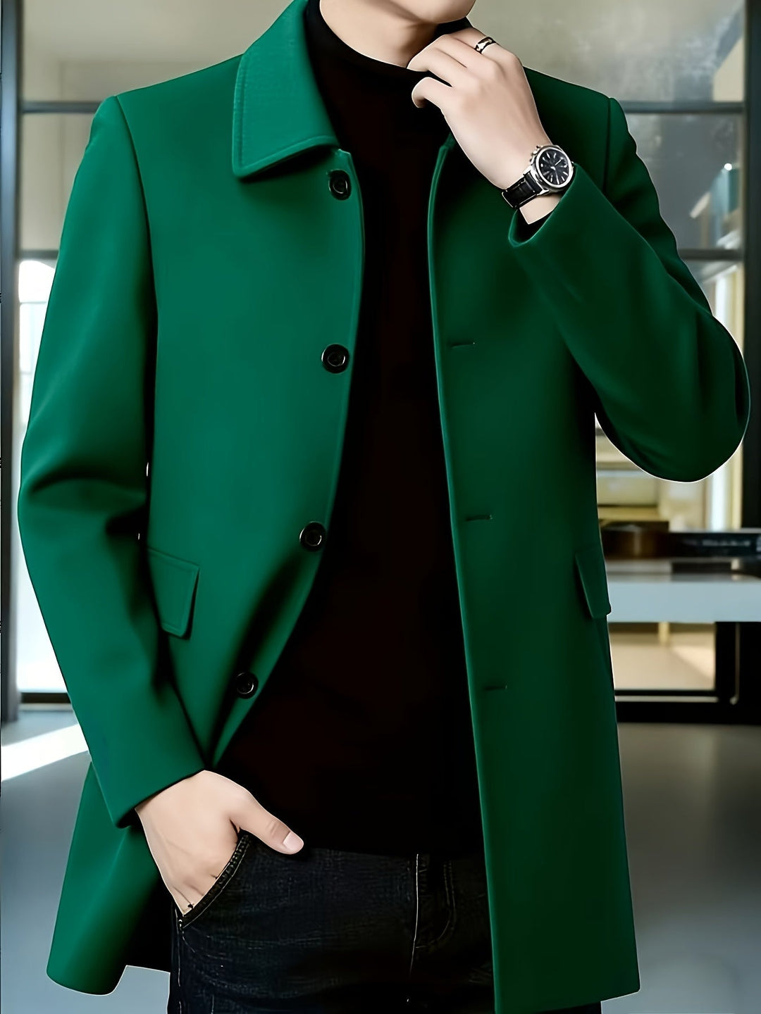 Elegancki Single-Breasted Overcoat