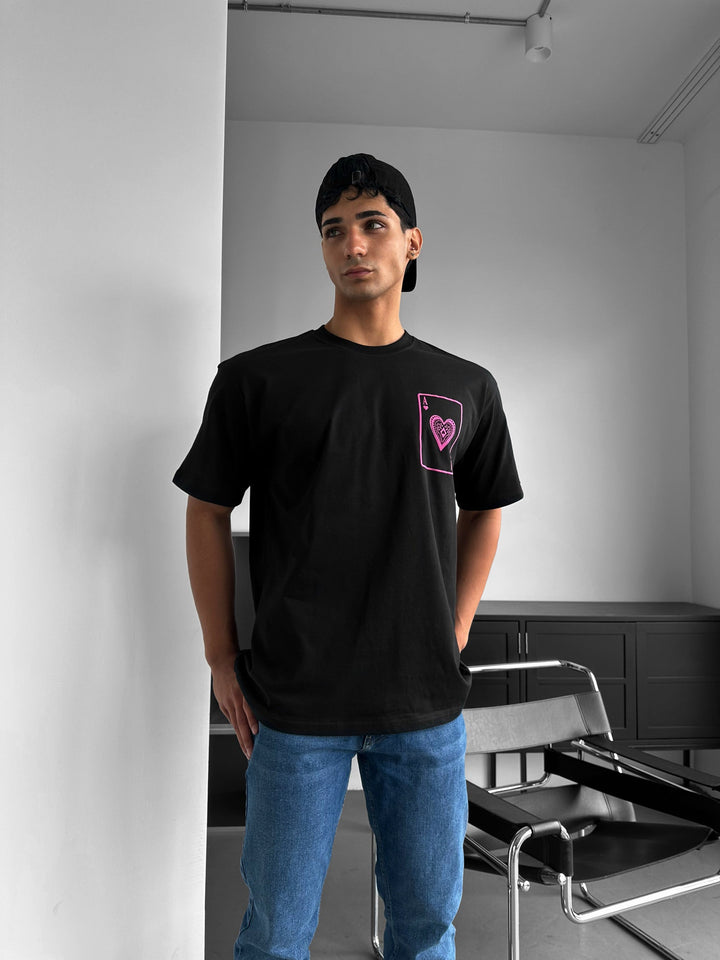 Oversize "EX" T-Shirt - Czarny i Lila