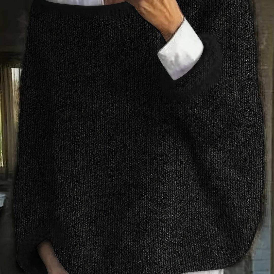 Swobodny sweter z okrągłym dekoltem