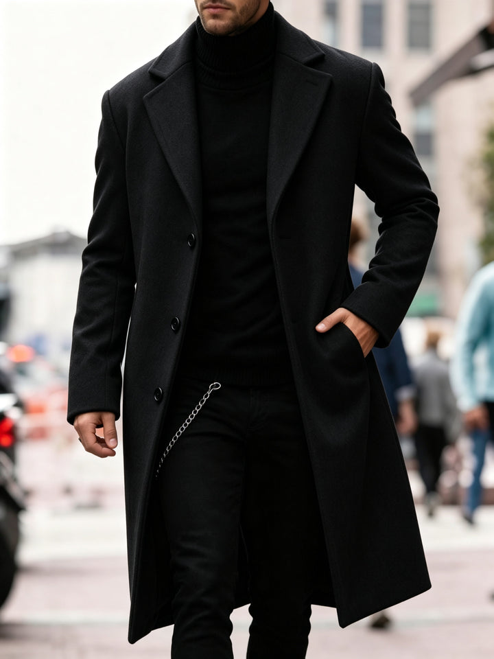 Elegancki długi Trench płaszcz