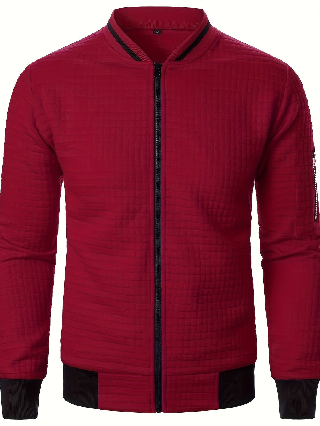 Fakturowany Zip-Up Bomber kurtka