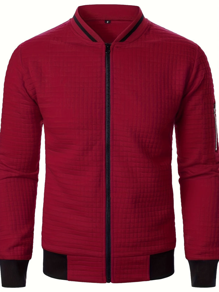 Fakturowany Zip-Up Bomber kurtka