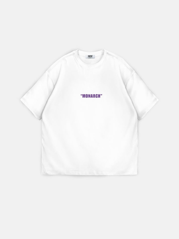 T-shirt Oversize Monarch - Ecru i Lila