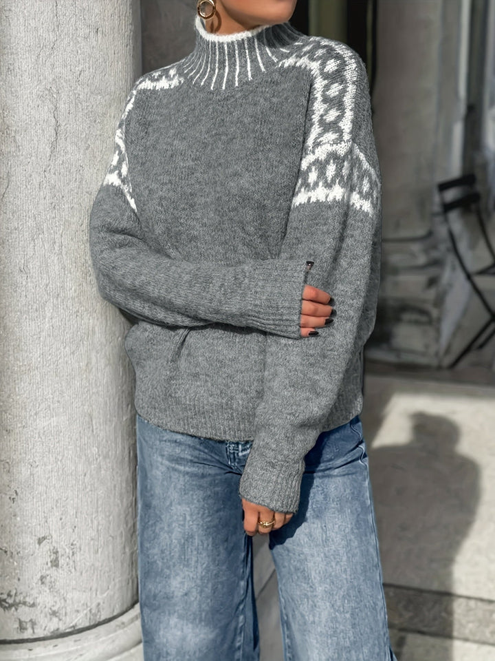 Contrast-Trim półgolf sweter