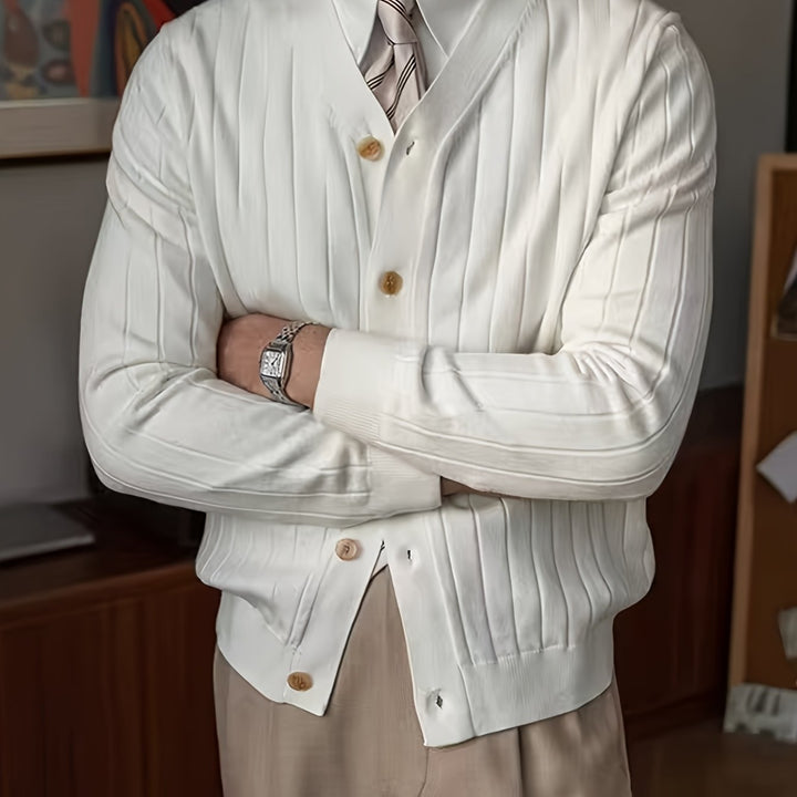 Prążkowany Button-Up kardigan