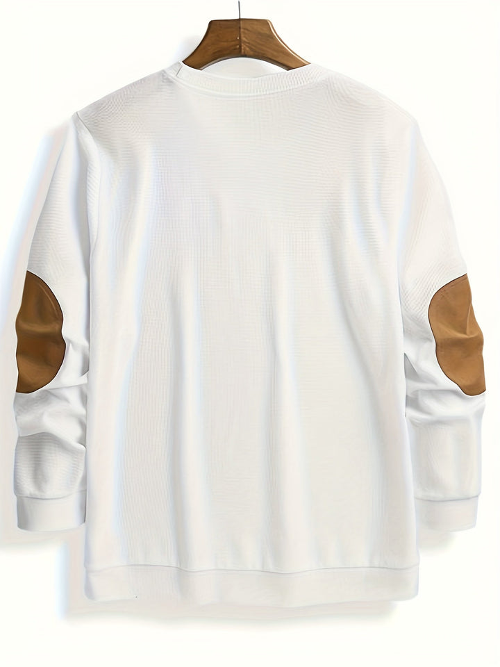 Fakturowany Elbow-Patch sweter