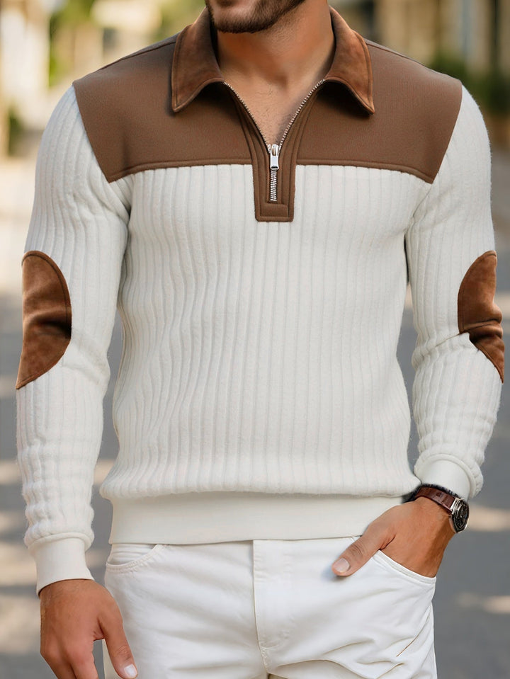 Two-Tone zamek 1/4 sweter